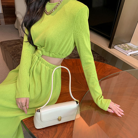 Green Open Waist Dress by Zhao