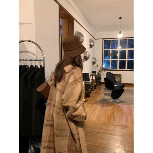 British Plaid Wool Coat