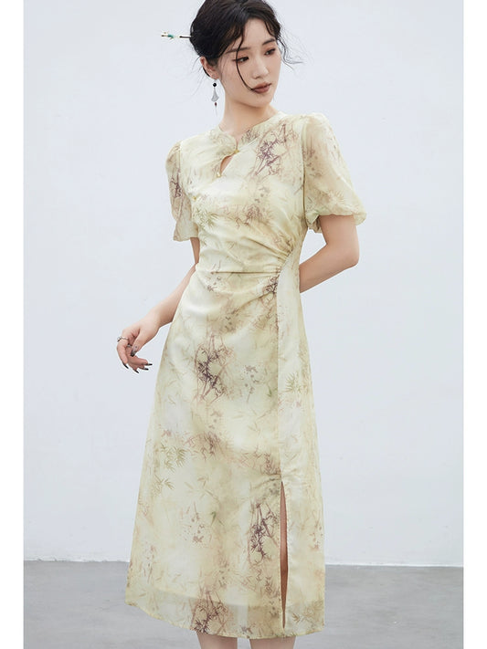 فستان صيني قصير الصيف