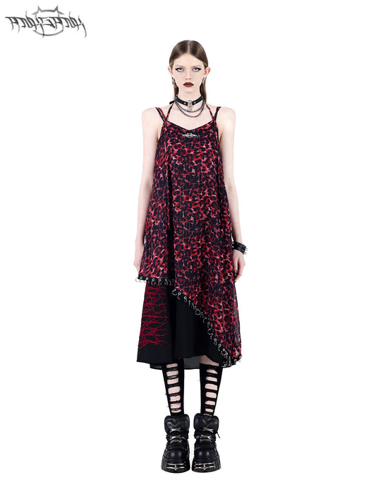 Electric Moon Rivet Leather Necklace