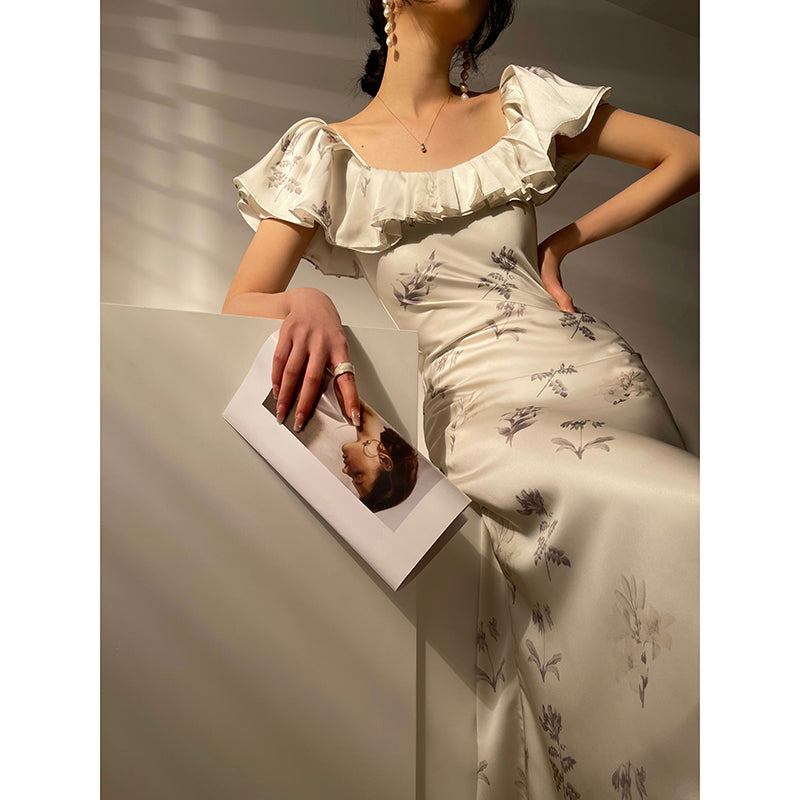 Elegant French Print Dress