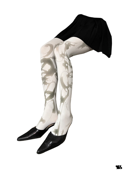 Chic Autumn Print Pantyhose