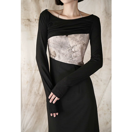 Vestido de dos piezas con correa impresa: primavera