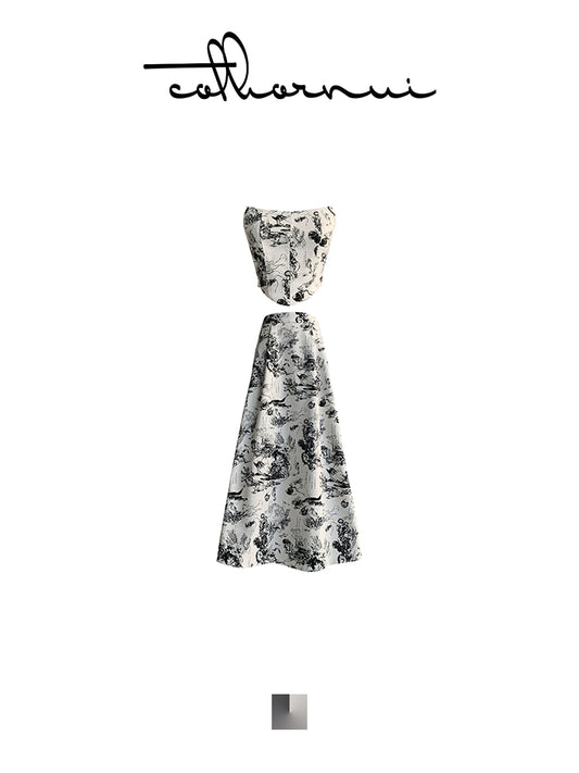 Ensemble de robes de soutien-gorge à imprimé à l'encre