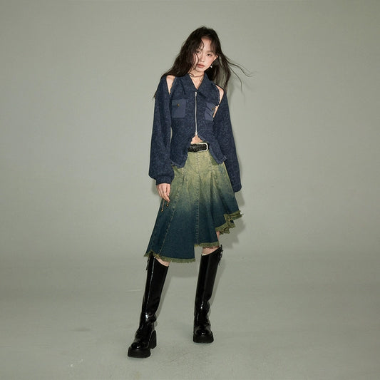 Polo Neck -قميص وشال.