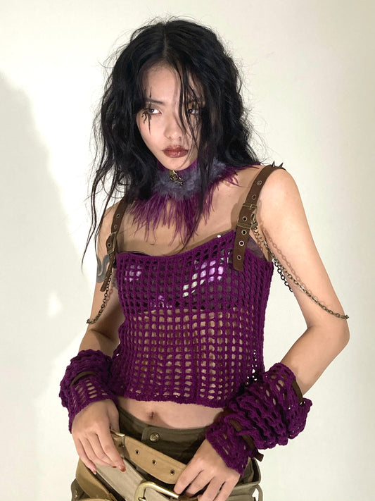 Original Psychedelic Peacock Fur Jacket - Lace Edging