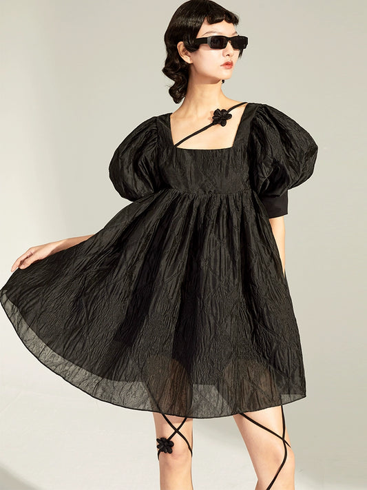 ثوب الفقاعة المطرزة -فستان حلقة