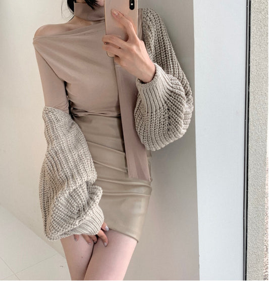 Leather Skirt & Undershirt Set