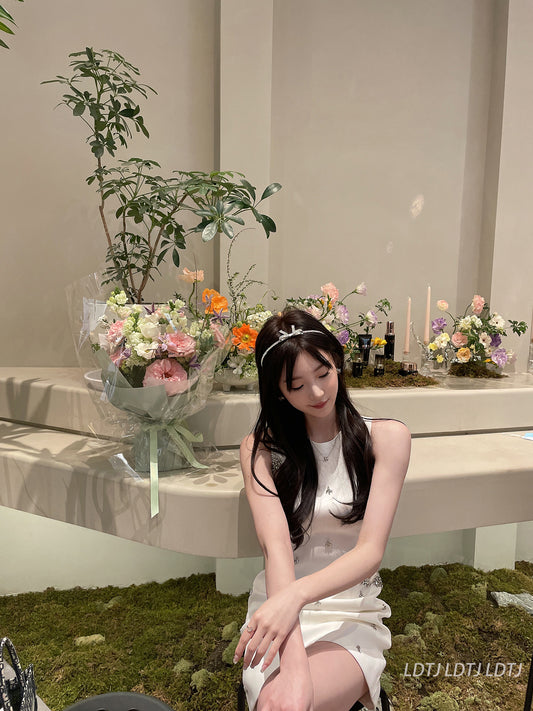 Celeb White Drill Dress