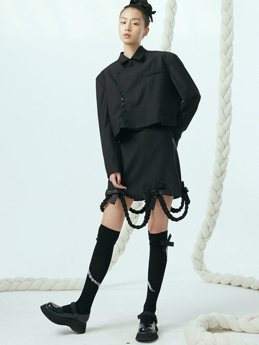 Hollow Out - черный короткий костюм