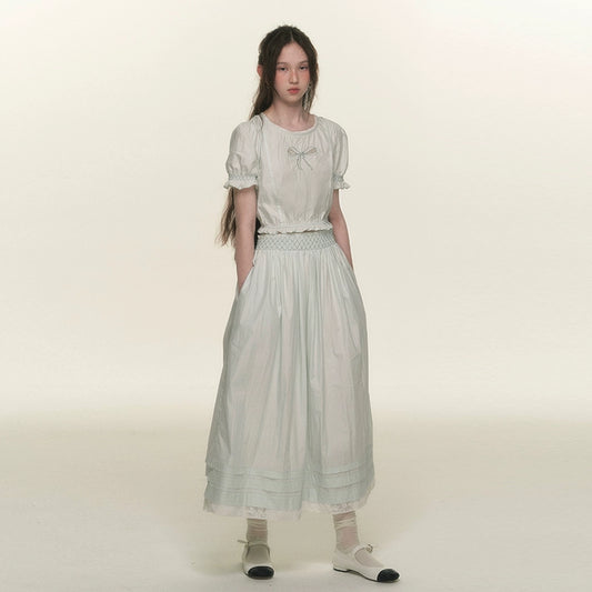 Forest Bow Sleeve Half Skirt