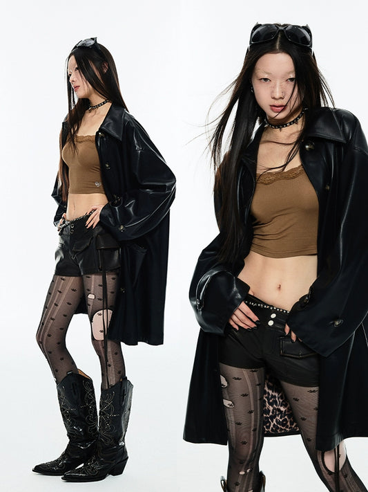 Chaqueta de cuero retro fresca