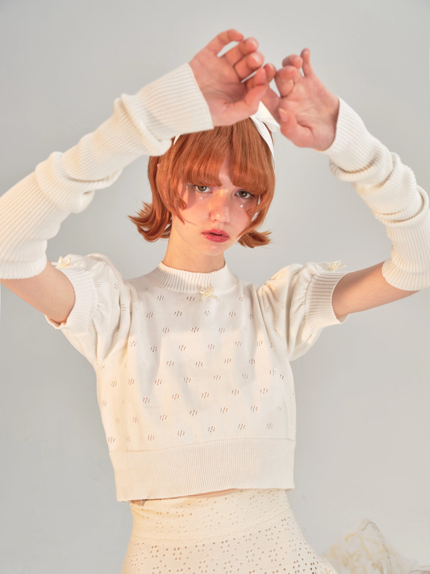 SAKURA Hollow Knit Blouse