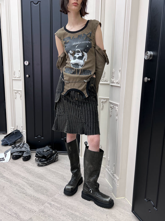 사이드 더블 포켓 피쉬 테일 치마