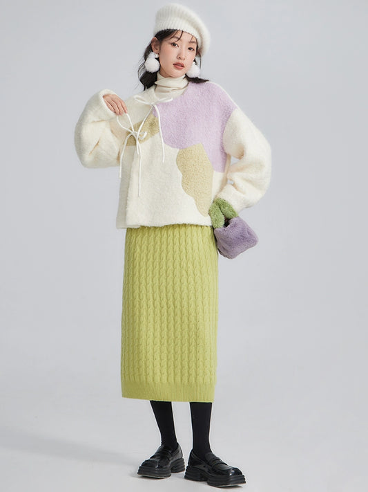 new Chinese style contrasting peony diagonal placket, heavy duty woolen fleece jacket