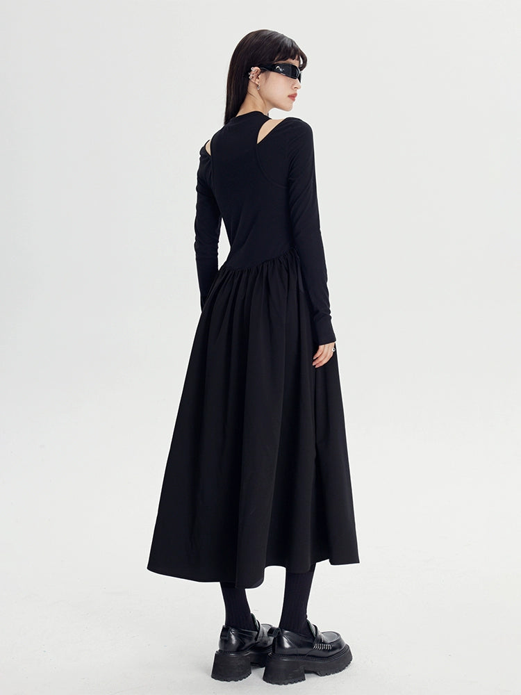 مطرزة على سطر -فاكهة ثوب أسود