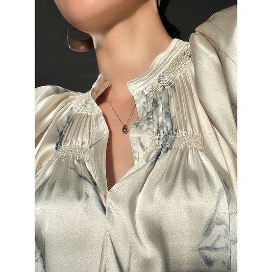 French Print Silk Dress