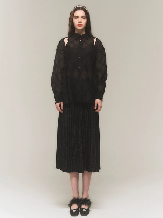 다이아몬드 체크 무늬 셔츠