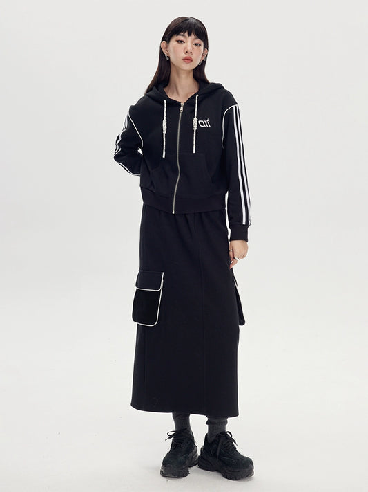 ريبر رياضي -مجموعة التنورة والخصر هوديي