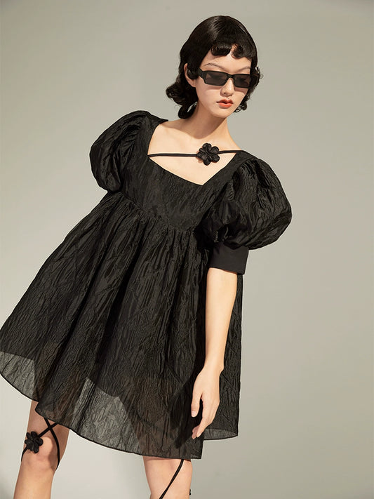 جاكار فقاعة الأكمام -فستان الحب الأول