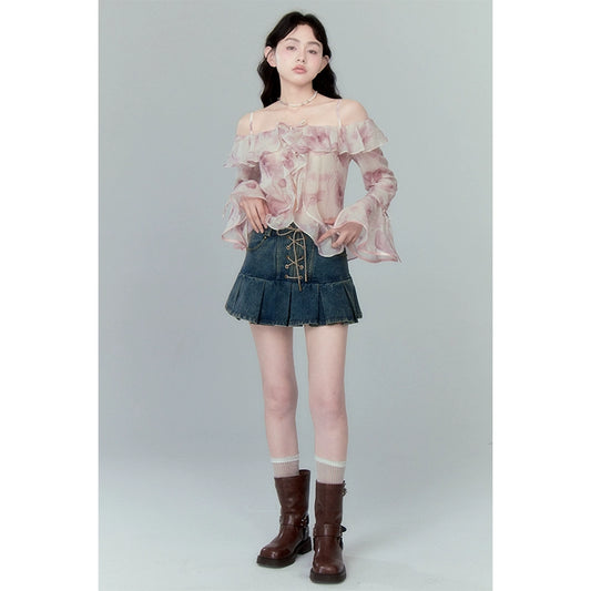 قميص شيفون كتف واحد