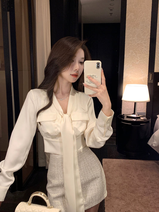 Slim Fit Satin Skirt by Sunset Breaks