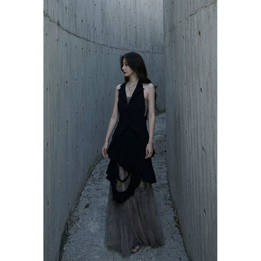 Нерегулярный шерстяной жилет: весна/лето