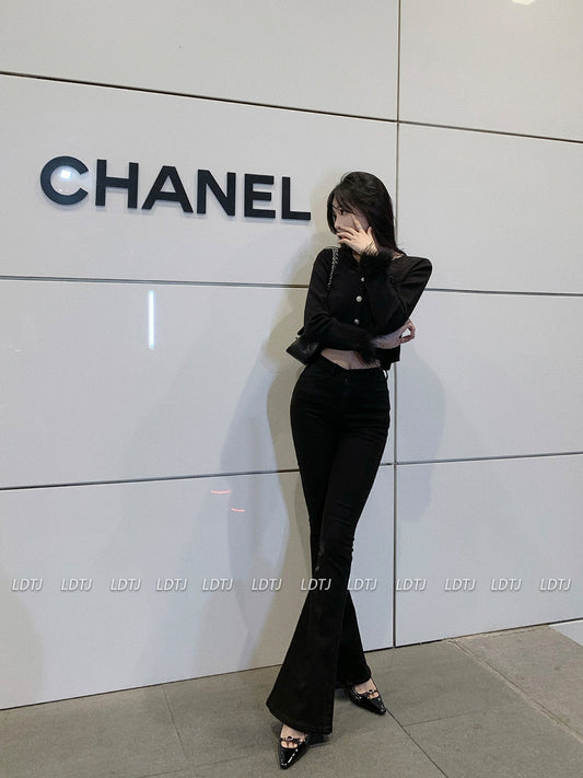 High-Waist Denim Flares