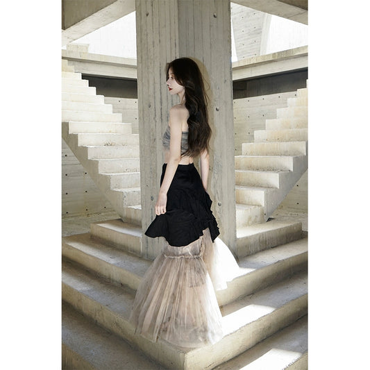 Романтическая сетчатая плиссированная юбка: весна