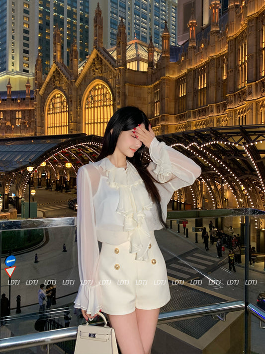 Frill Neck French Shirt