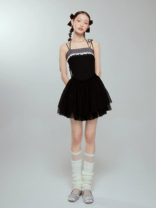 غلاف الفقاعة السوداء -فستان أسود شبكي طويل