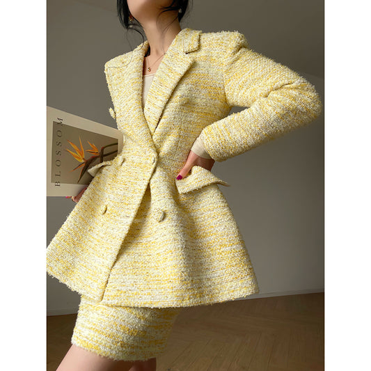 High-Waist Tweed Set