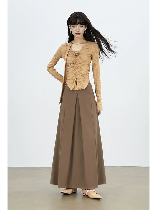 Robe longue de taille haute automne