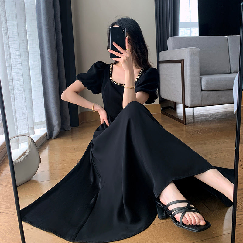 Retro Square Neck Dress One Piece Dress Stylish Ladies Fashion Serendute Retro Square Neck Dress One Piece Dress Stylish Ladies Fashion Serendute