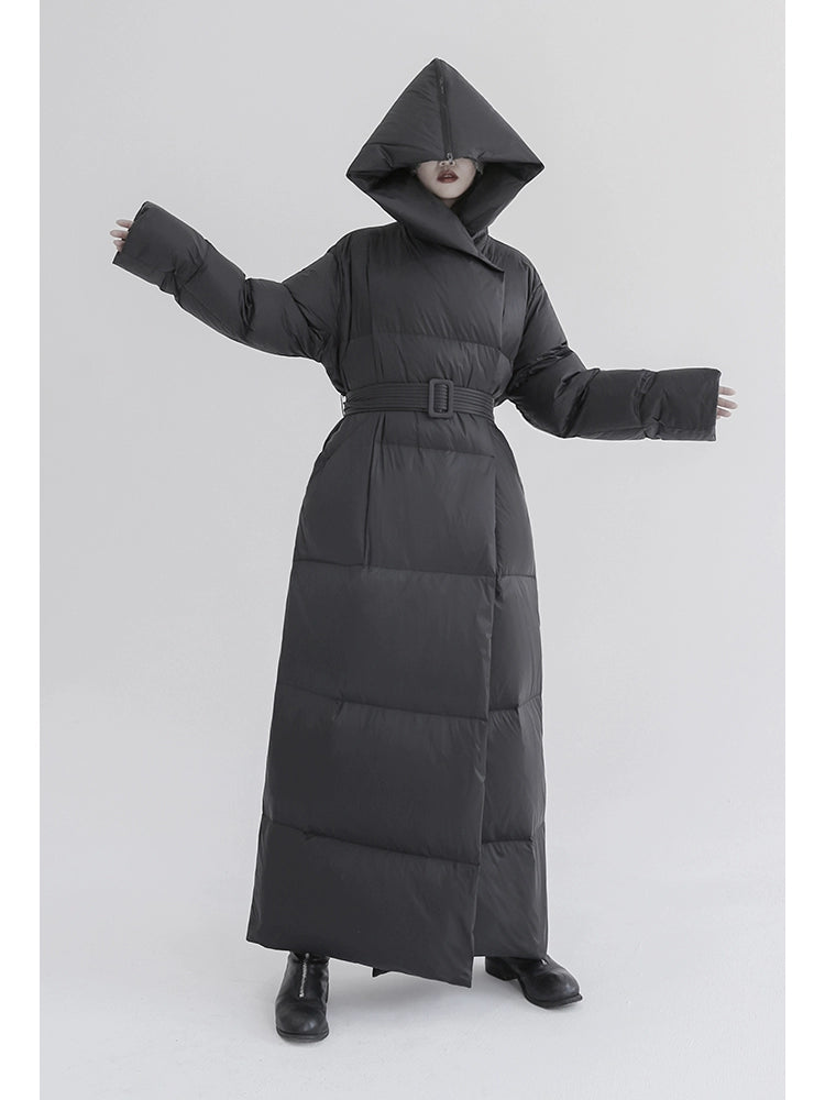 Scialchina con cappuccio lungo la giacca