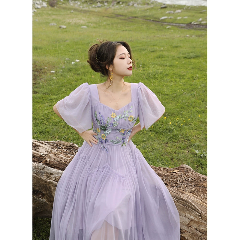 Vivid purple mesh patch dress-Popular items for fashion accessories –  Serendute