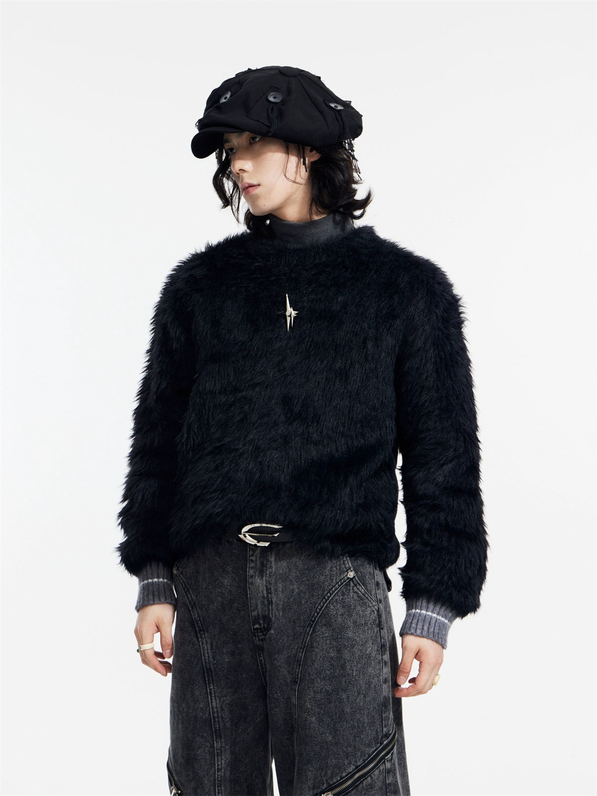 New Winter New Star Decoration Séter de cuello redondo de cuello personalizado Tendencia de pareja de knitwear