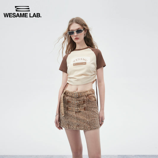 오리지널 디자인 라글란 짧은 간단한 글자 프린트 티셔츠