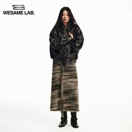 가을 하이 엔드 느낌 슬림 기질 A- 라인 스트라이프 빈티지 긴 스트랩 니트 드레스