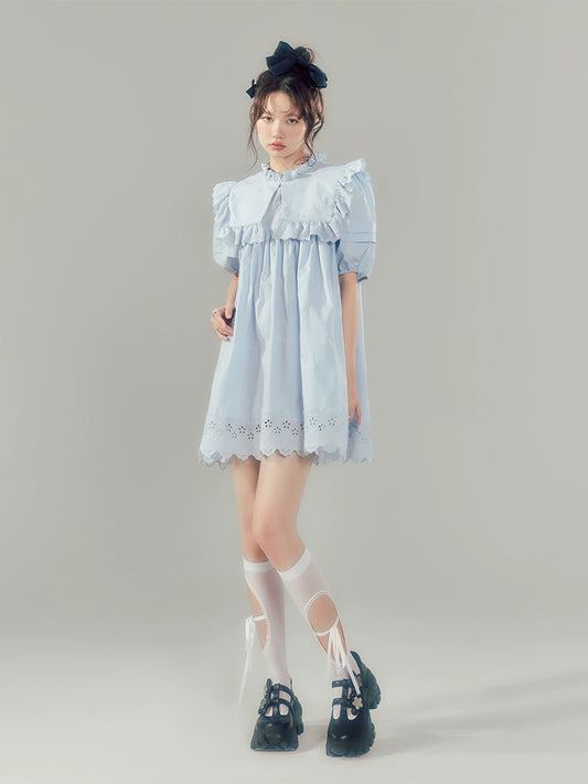 خط العنق فقاعة الأكمام -فستان فاخر ضوء