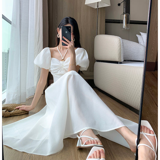 Neck Dress French Elegance