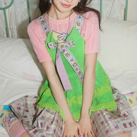 Green Y2K Tank Top Strap