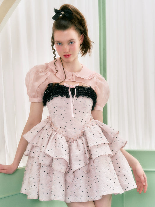 Capa corta de manga de burbujas