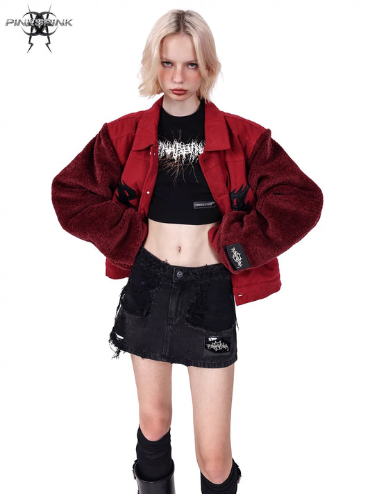 Leopard Sleeve Cotton Jacket