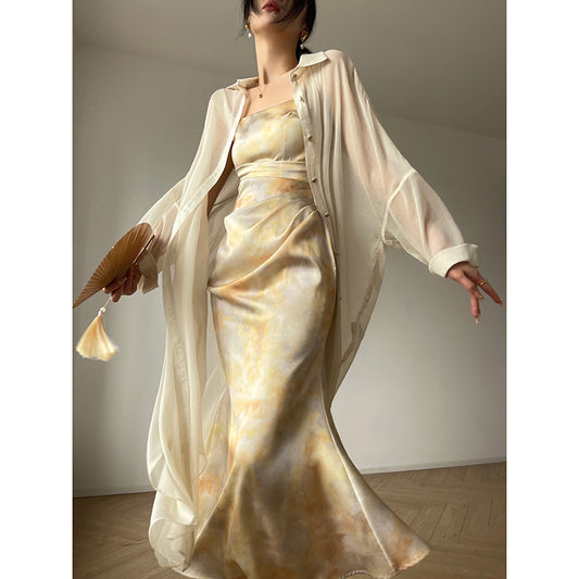 Pink Dress with Cardigan