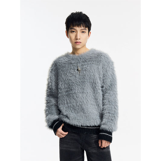 New Winter New Star Decoration Séter de cuello redondo de cuello personalizado Tendencia de pareja de knitwear