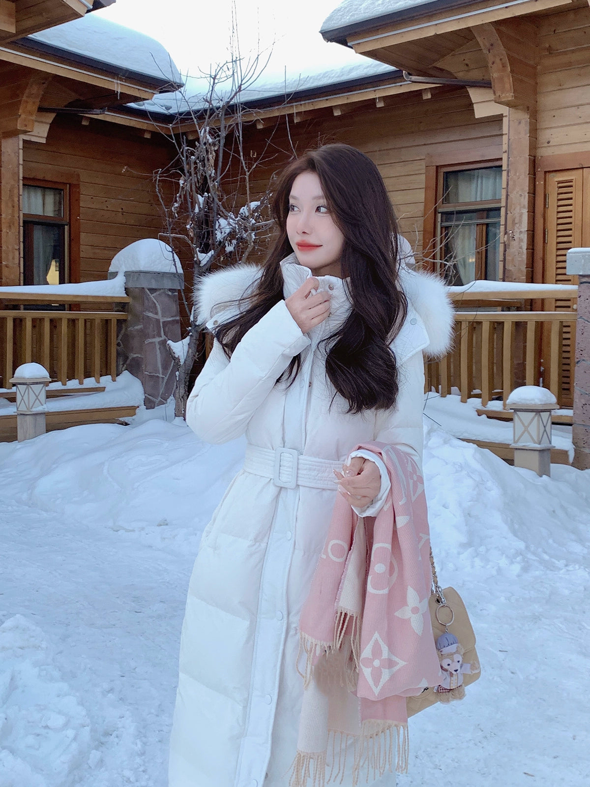 Fox Collar Down Jacket by Warm Big Quilt