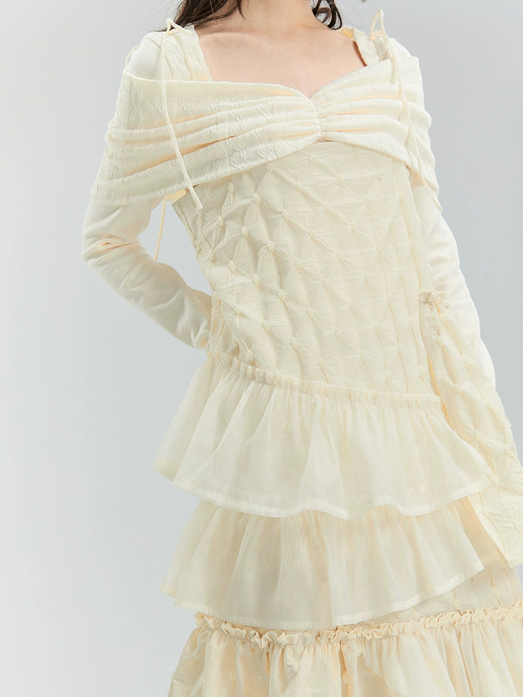 Elegant and unique Ruffle Edge Mesh Impossible Skirt Perfect for special events and parties