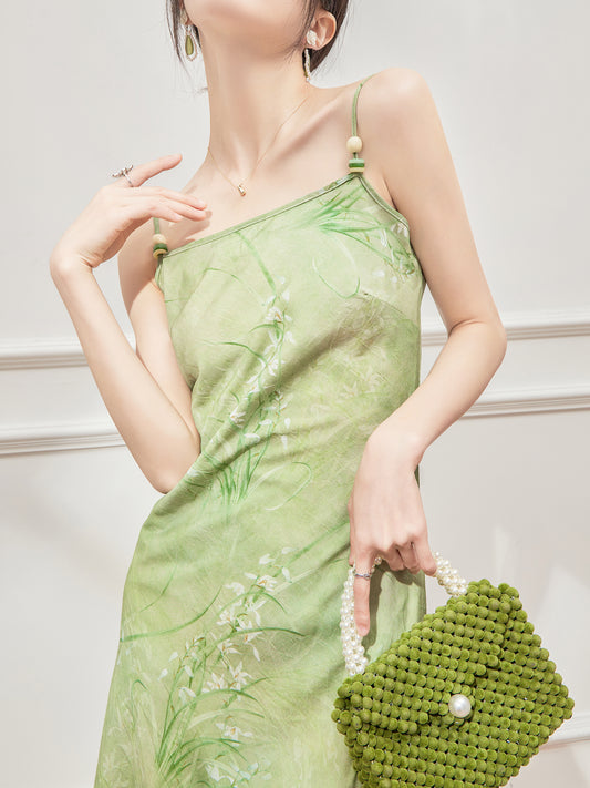 Green Chinese-French Vacation Dress.
