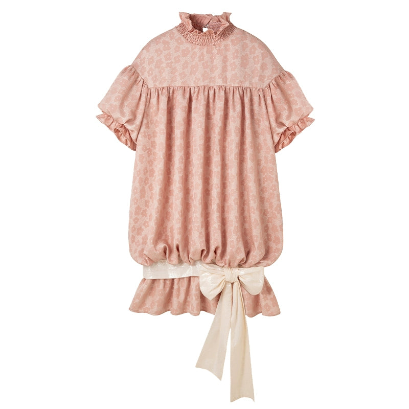 فستان على غرار براعم الكشكش الوردي